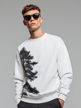 Men's long-sleeved top made of pure cotton with contrasting color prints